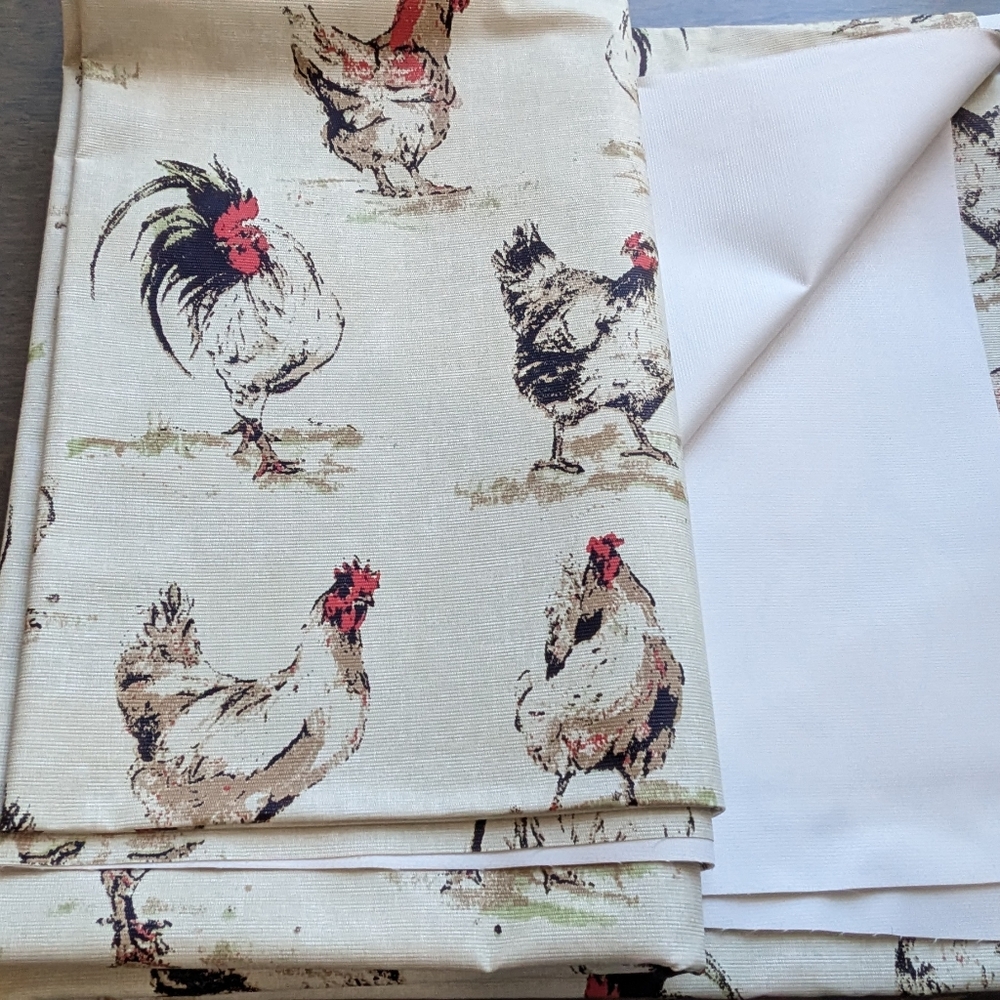 Rooster Motif Vinyl for Tablecloths & More - Wipe Clean